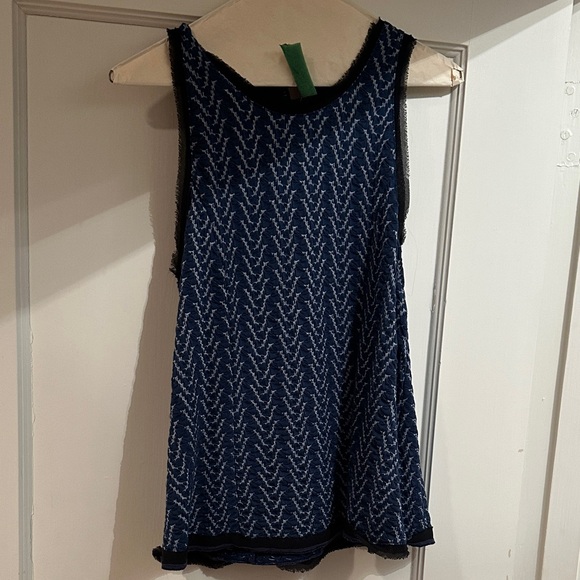 Anthropology Navy Blue Patterned Women's Top - Picture 2 of 6